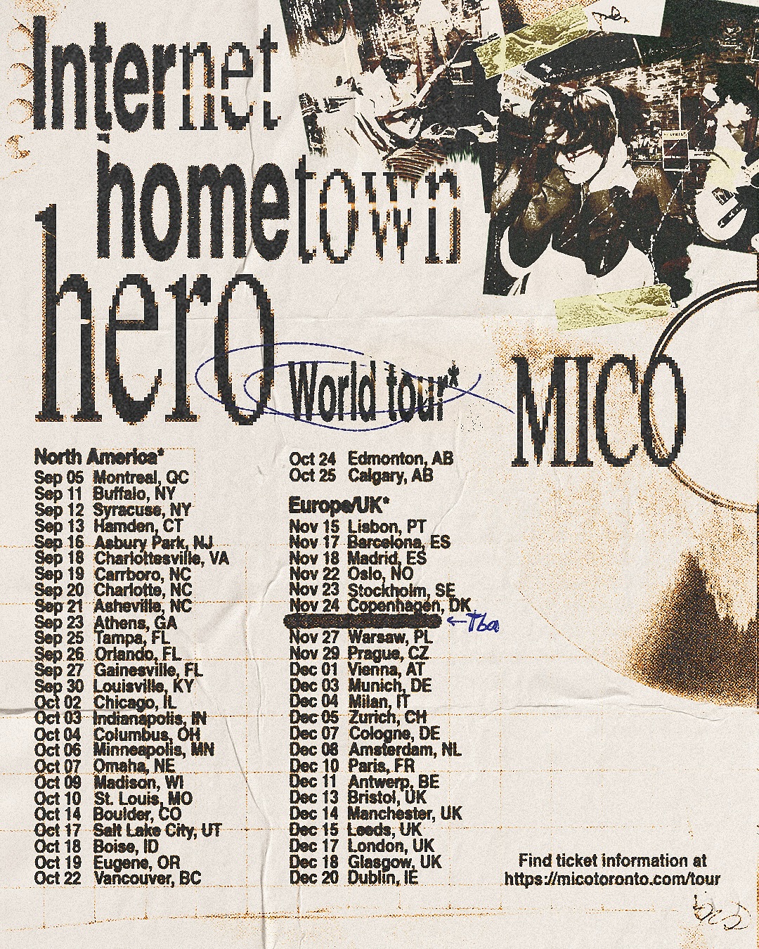 MICO Internet Hometown Hero World Tour Poster 2025